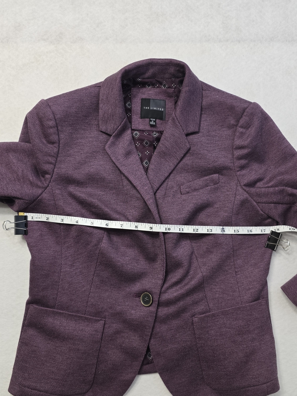 The Limited Plum Single-Button Tailored Blazer Petite M - Picture 8 of 8